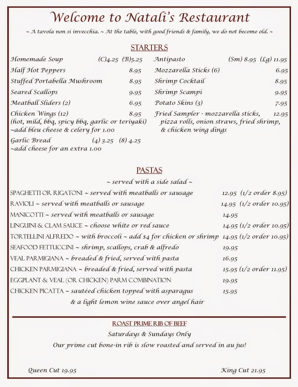 Natalis Restaurant | 37067 NY-12, Clayton, NY 13624, USA | Phone: (315) 686-3102