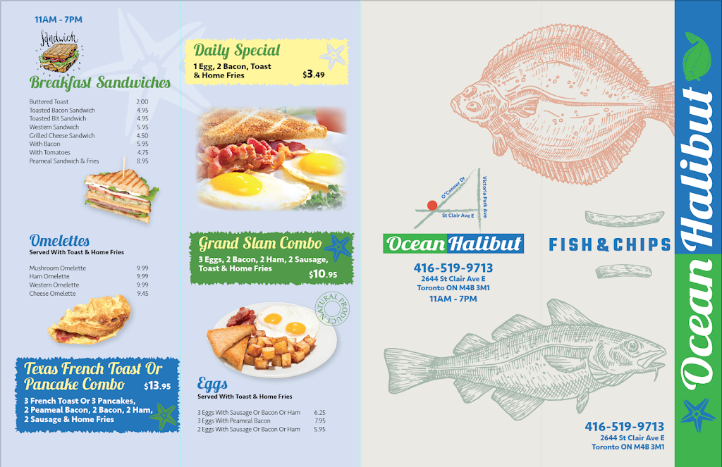 Ocean Halibut | 2644 St Clair Ave E, East York, ON M4B 3M1, Canada | Phone: (416) 519-9713