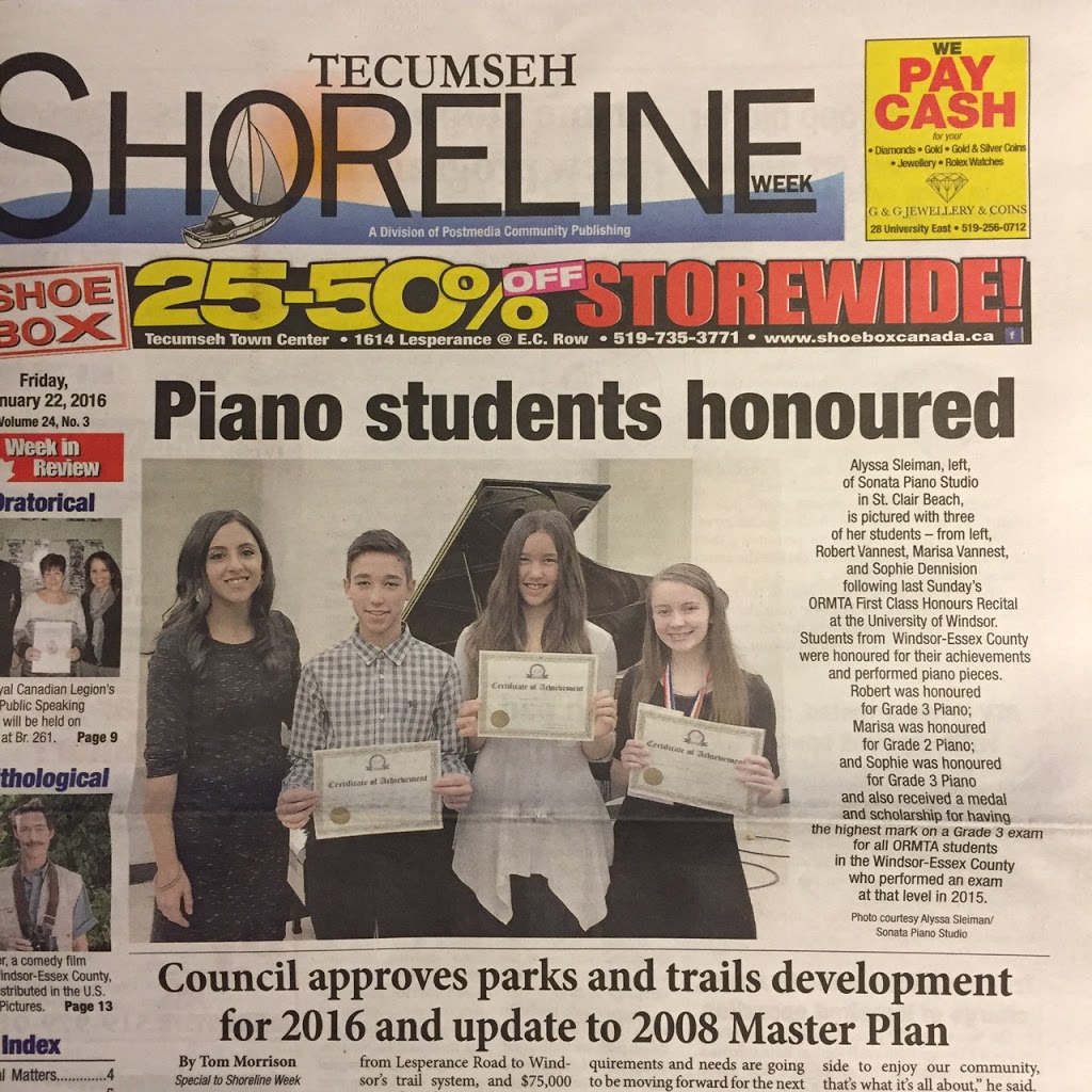 Sonata Piano Studio | 13311 Tecumseh Rd E, Windsor, ON N8N 3T4, Canada | Phone: (519) 984-1613