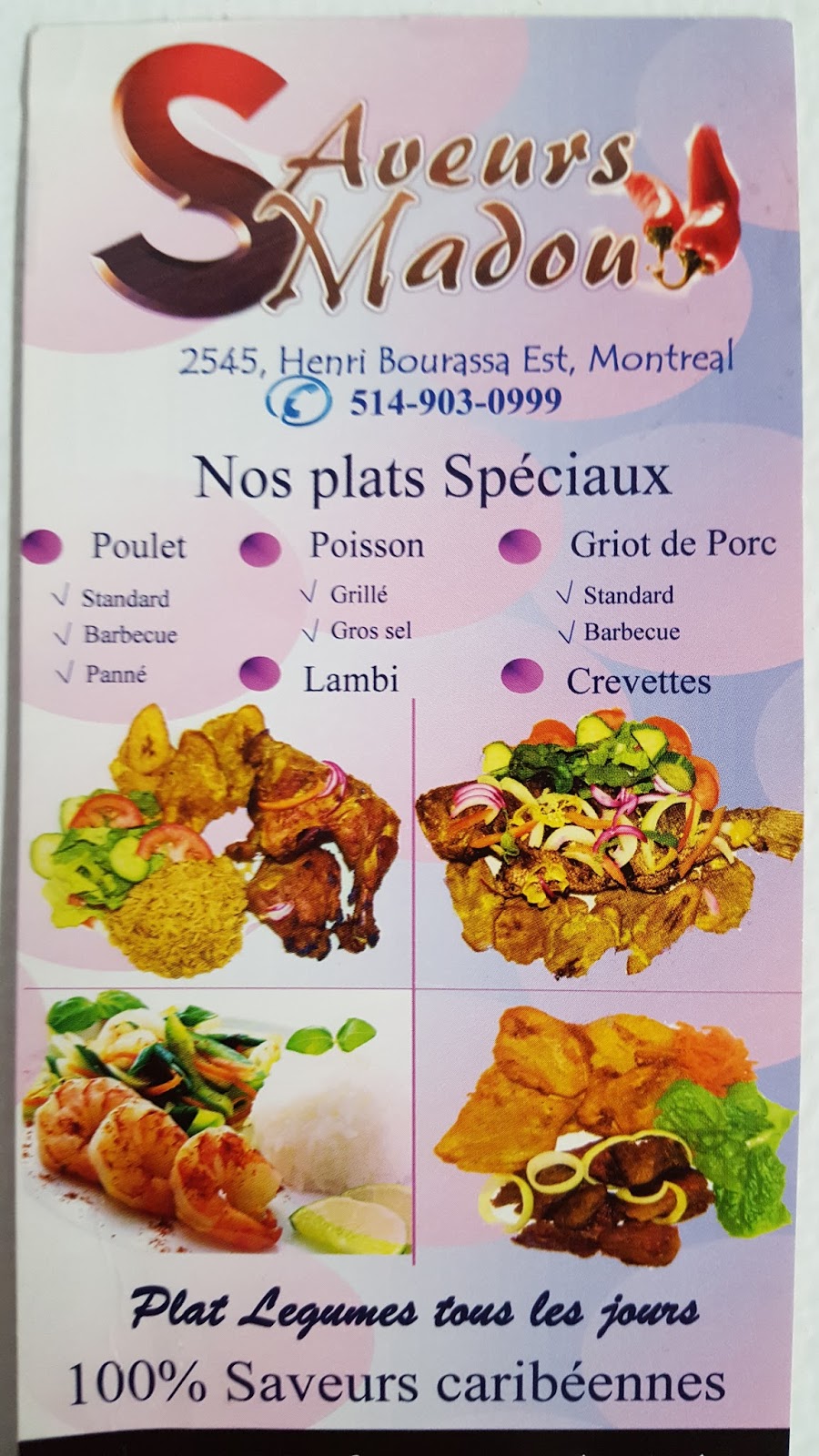 Saveur Madou | 2545 Boul Henri-Bourassa E, Montréal, QC H2B 1V3, Canada | Phone: (514) 657-5023