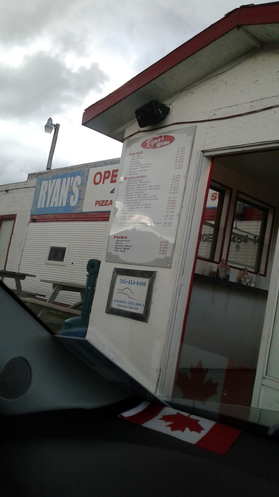 Ryans Charbroiled Burgers & Pizzas | 6730 ON-highway 35, Coboconk, ON K0M 1K0, Canada | Phone: (705) 454-1424