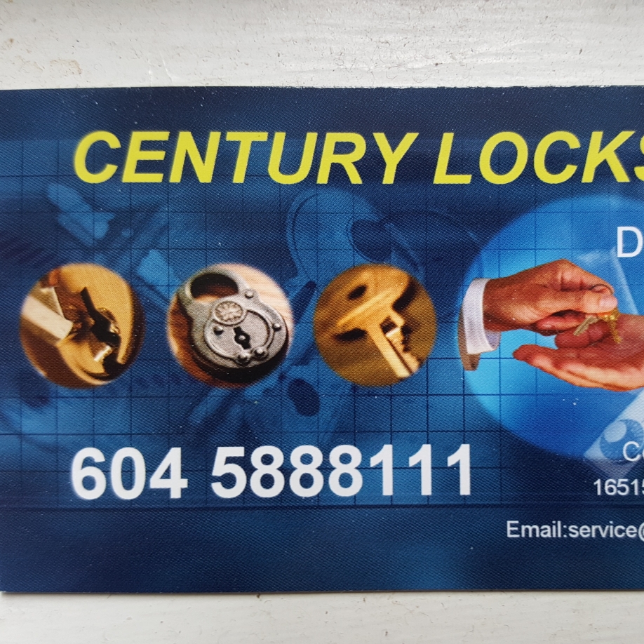 CENTURY LOCKSMITH | 16515 108 Ave, Surrey, BC V4N 1N6, Canada | Phone: (604) 588-8111