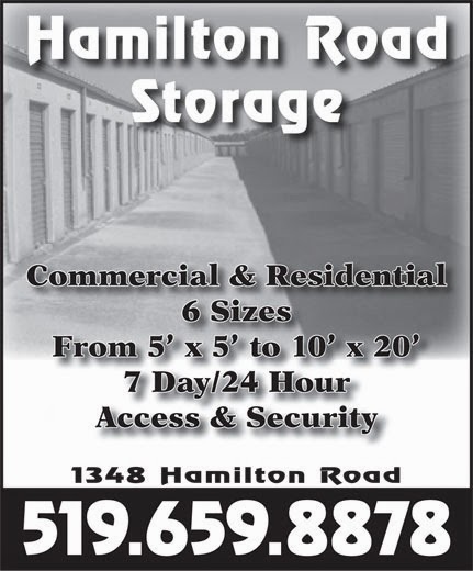 Hamilton Road Storage | 1348 Hamilton Rd, London, ON N5W 5W9, Canada | Phone: (519) 659-8878