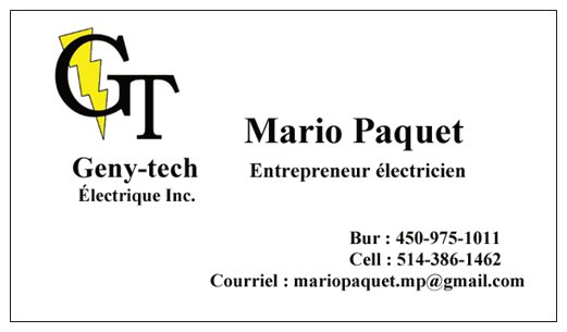 Geny-Tech Electrique Inc | 55 Avenue Desmarteau, Laval, QC H7N 3N1, Canada | Phone: (450) 975-1011