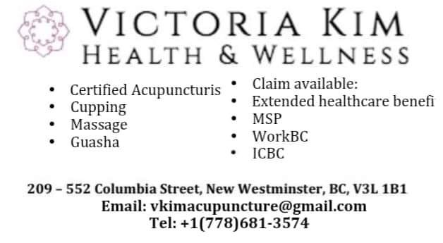 Victoria Kim Health & Wellness | 552 Columbia St, New Westminster, BC V3L 1B1, Canada | Phone: (778) 681-3574
