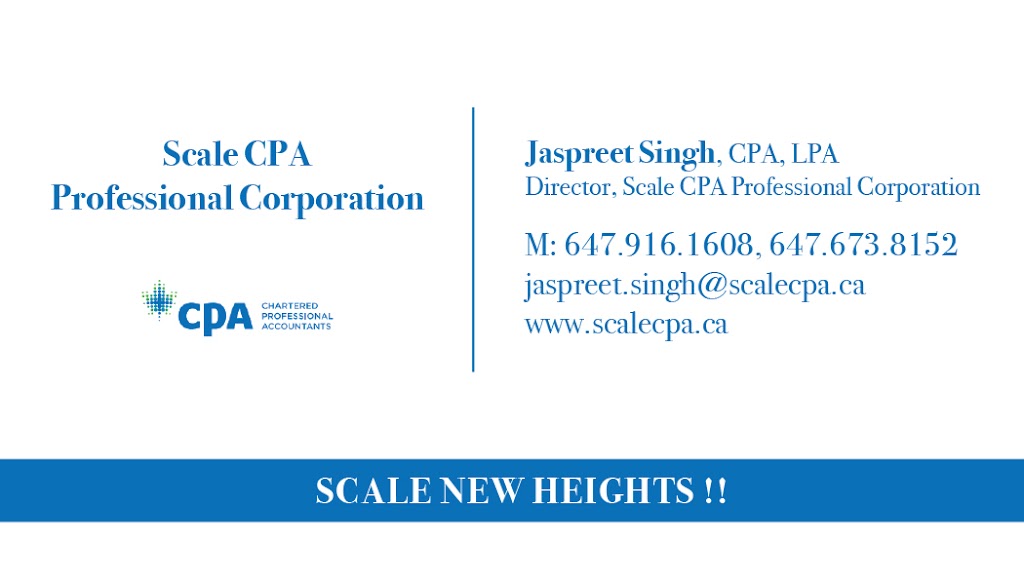 Scale CPA Professional Corporation | 7956 Torbram Rd Unit 202, Brampton, ON L6T 5A2, Canada | Phone: (905) 798-3801