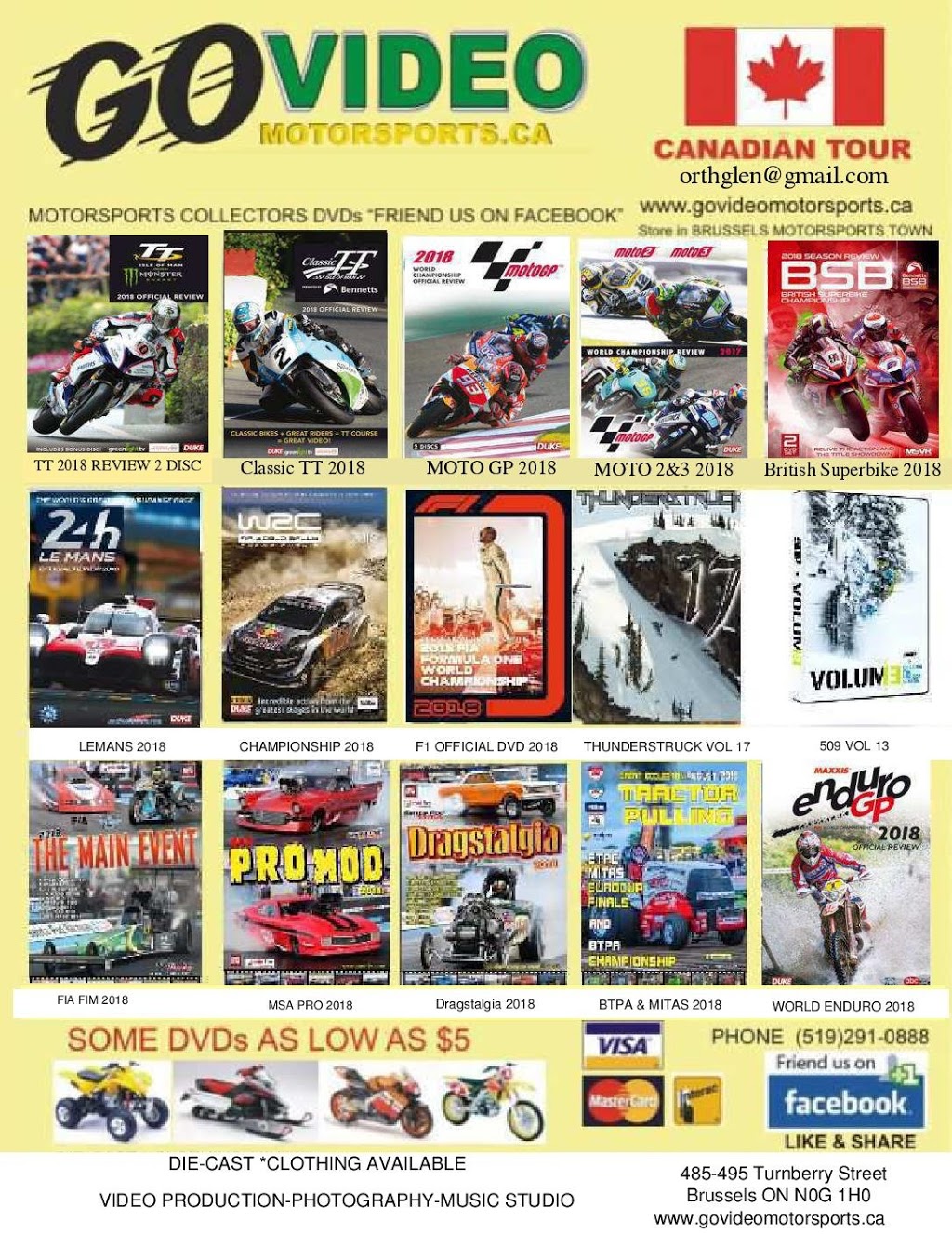 GO Video Motorsports | 495 Turnberry St #485, Brussels, ON N0G 1H0, Canada | Phone: (519) 291-0888