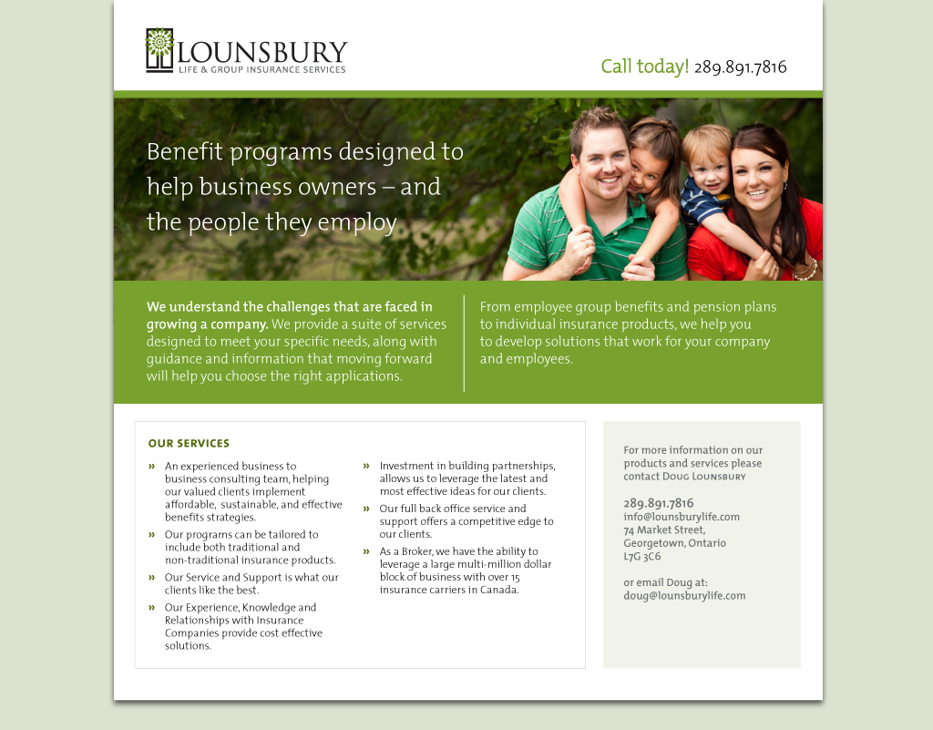 Lounsbury Life & Group Insurance | 8 Guelph St, Georgetown, ON L7G 3Y9, Canada | Phone: (289) 891-7816