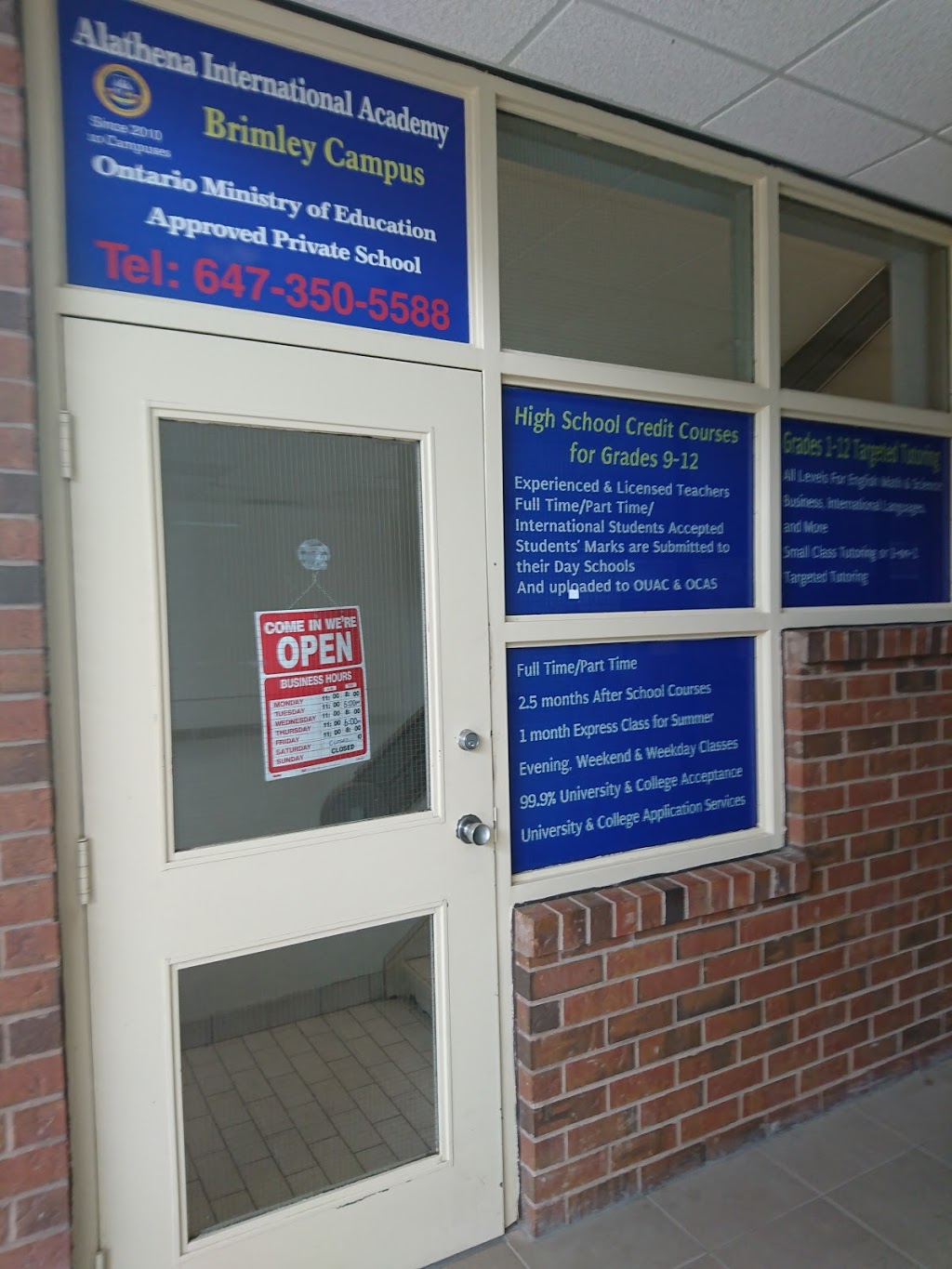 Alathena International Academy - Brimley Campus | 4386 Sheppard Ave E, Scarborough, ON M1S 1T8, Canada | Phone: (647) 350-5588