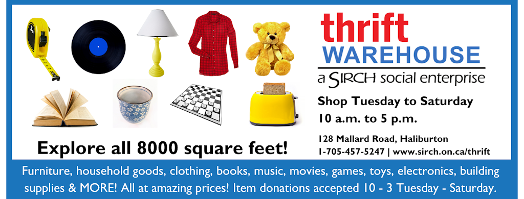 Thrift Warehouse | 128 Mallard Rd, Dysart et al, ON K0M 1S0, Canada | Phone: (705) 457-5247
