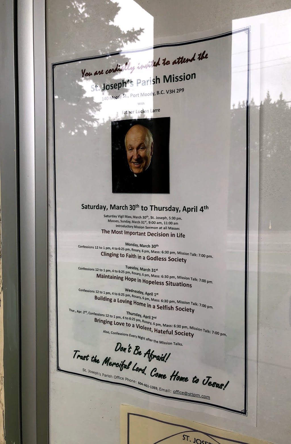 St. Josephs Parish | 140 Moody St, Port Moody, BC V3H 2P9, Canada | Phone: (604) 461-1369