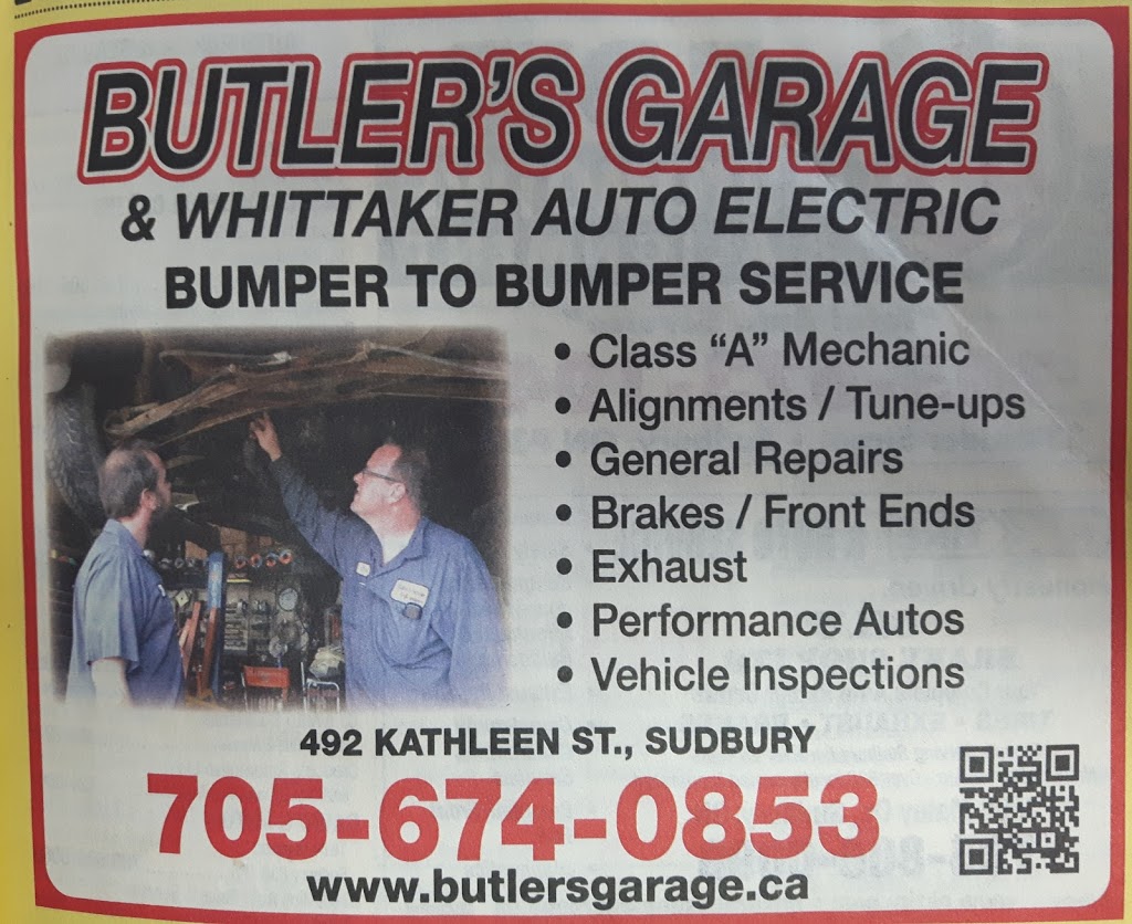 Butlers Garage | car repair | 492 Kathleen St, Sudbury, ON P3C 2N9, Canada | 7056740853 OR +1 705-674-0853