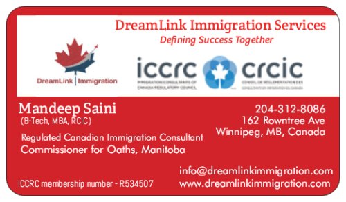 DreamLink Immigration Services | 162 Rowntree Ave, Winnipeg, MB R3Y 1S3, Canada | Phone: (204) 312-8086