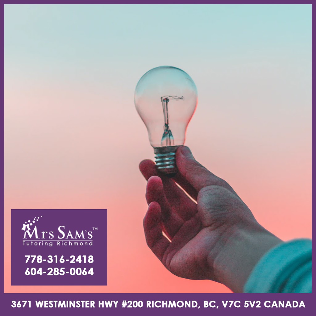 Tutoring Richmond - Mrs Sam | 3671 Westminster Hwy #200, Richmond, BC V7C 5V2, Canada | Phone: (778) 316-2418