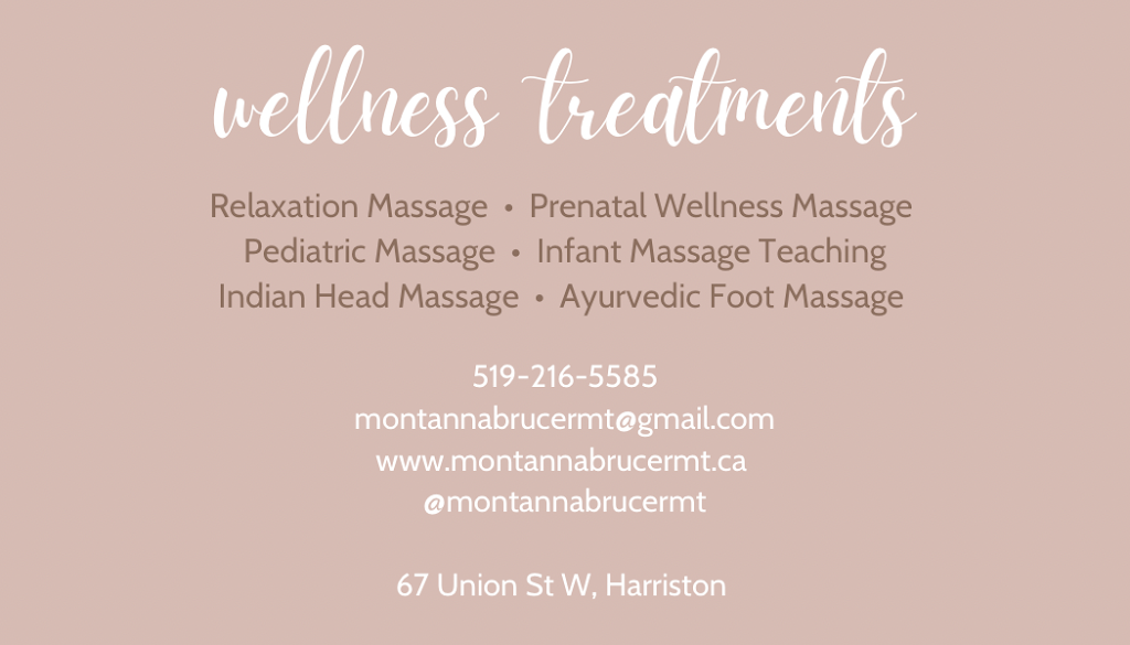 Montanna Bruce, RMT | 67 Union St W, Harriston, ON N0G 1Z0, Canada | Phone: (519) 216-5585