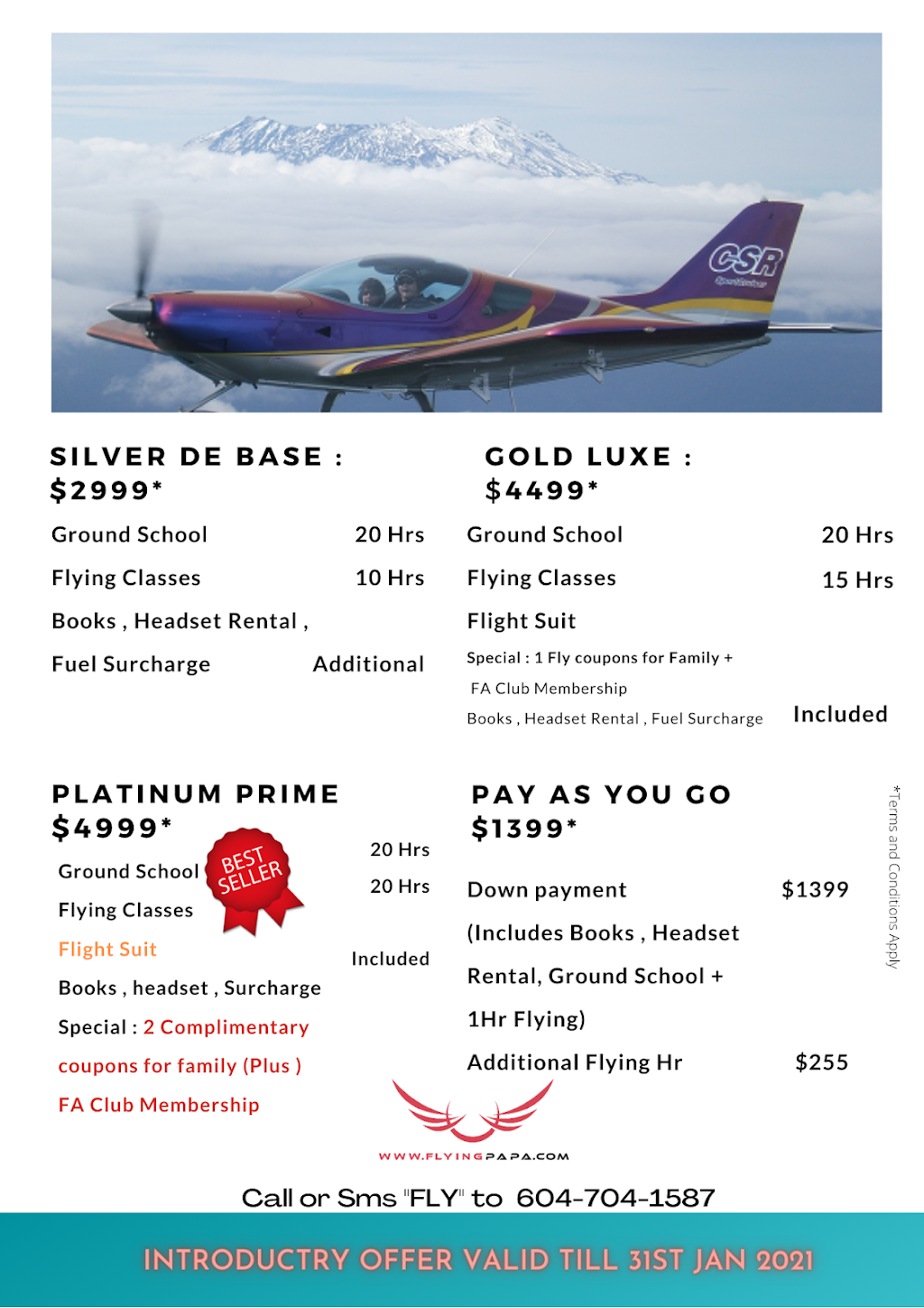 Flying Papa | #329 320A, 18799 Airport Way, Pitt Meadows, BC V3Y 0A7, Canada | Phone: (604) 865-5888