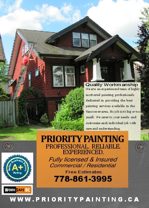 Priority Painting | 3708 Point Grey Rd, Vancouver, BC V6R 1B2, Canada | Phone: (778) 861-3995