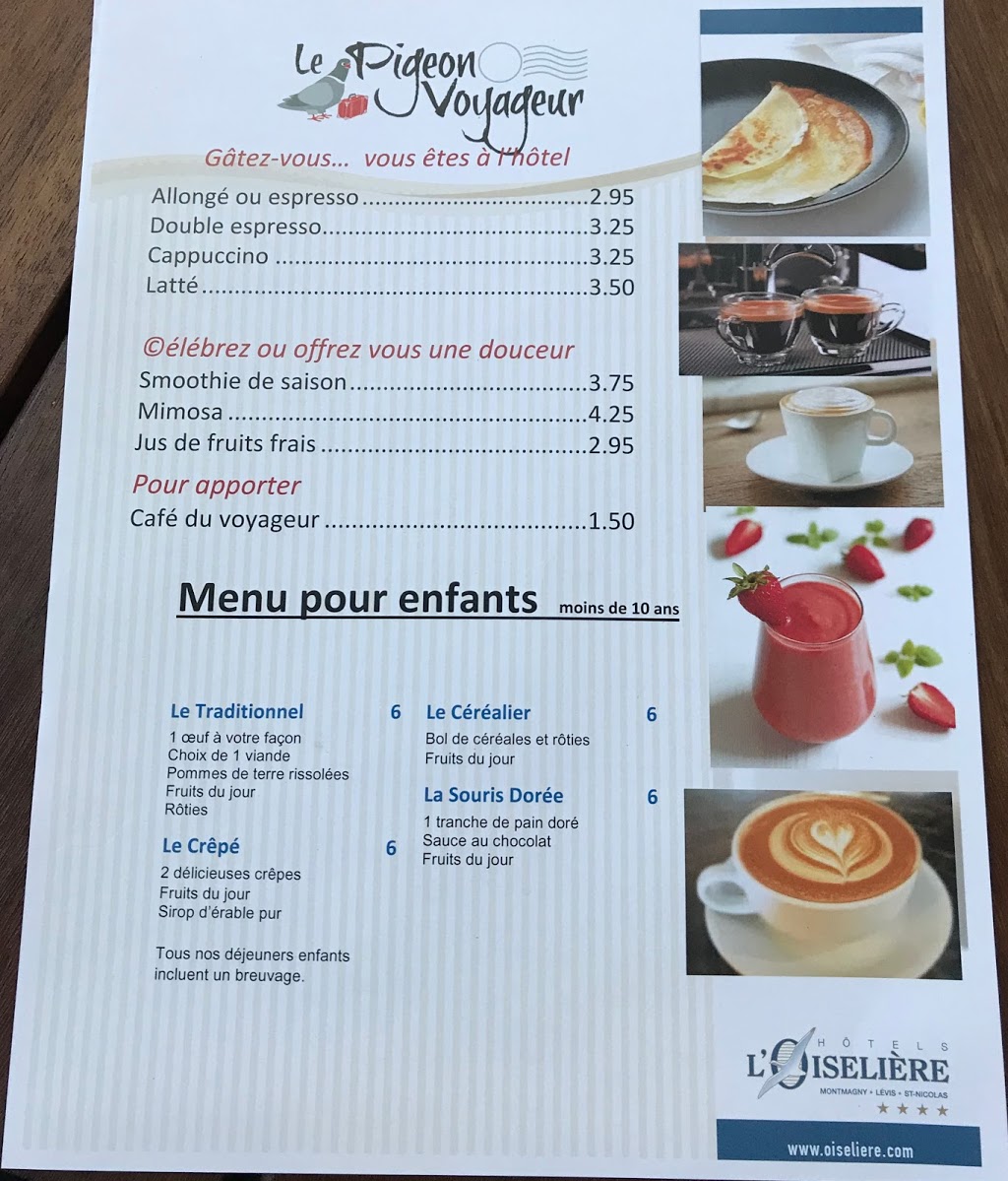 Le Pigeon Voyageur | 165 Route du Président-Kennedy, Lévis, QC G6V 6E2, Canada | Phone: (418) 837-5605