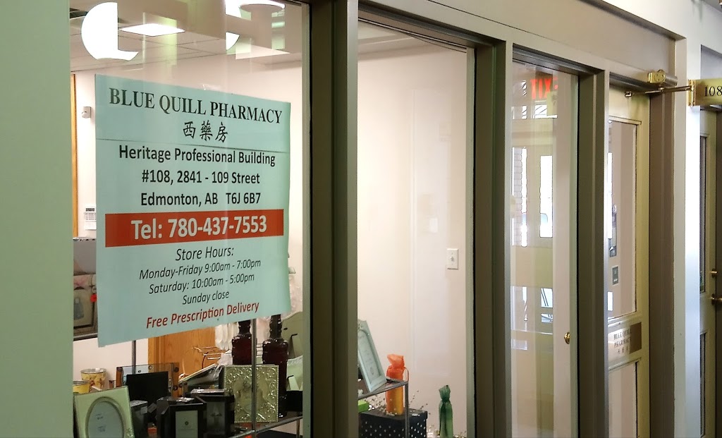 Blue Quill Pharmacy | 2841 109 St NW #108, Edmonton, AB T6J 6B7, Canada | Phone: (780) 437-7553