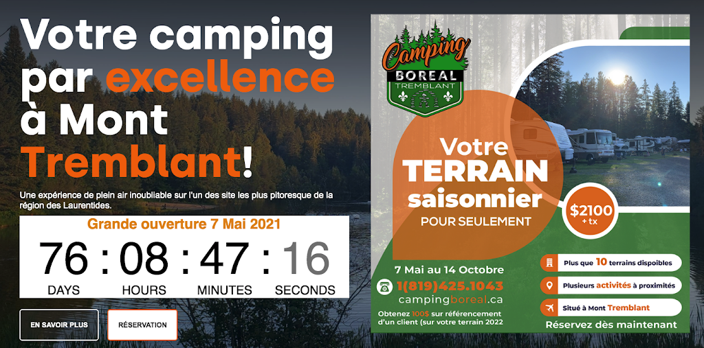 Camping Boreal | 55 QC-117, Mont-Tremblant, QC J8E 2X2, Canada | Phone: (819) 425-1043