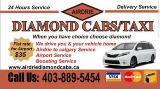 Airdrie Taxi Diamond Cab | 2343 Baysprings Park Southwest, Airdrie, AB T4B 3X8, Canada | Phone: (403) 889-5454