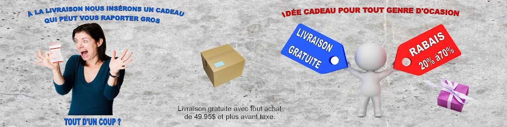 LiquidationCadeaux.ca | 711 Rue Notre-Dame Entrpôt 7, Saint-Sulpice, QC J5W 3X1, Canada | Phone: (514) 466-1909