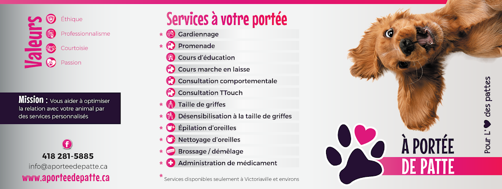 À portée de patte | 60 QC-269, Saint-Jacques-de-Leeds, QC G0N 1J0, Canada | Phone: (418) 281-5885
