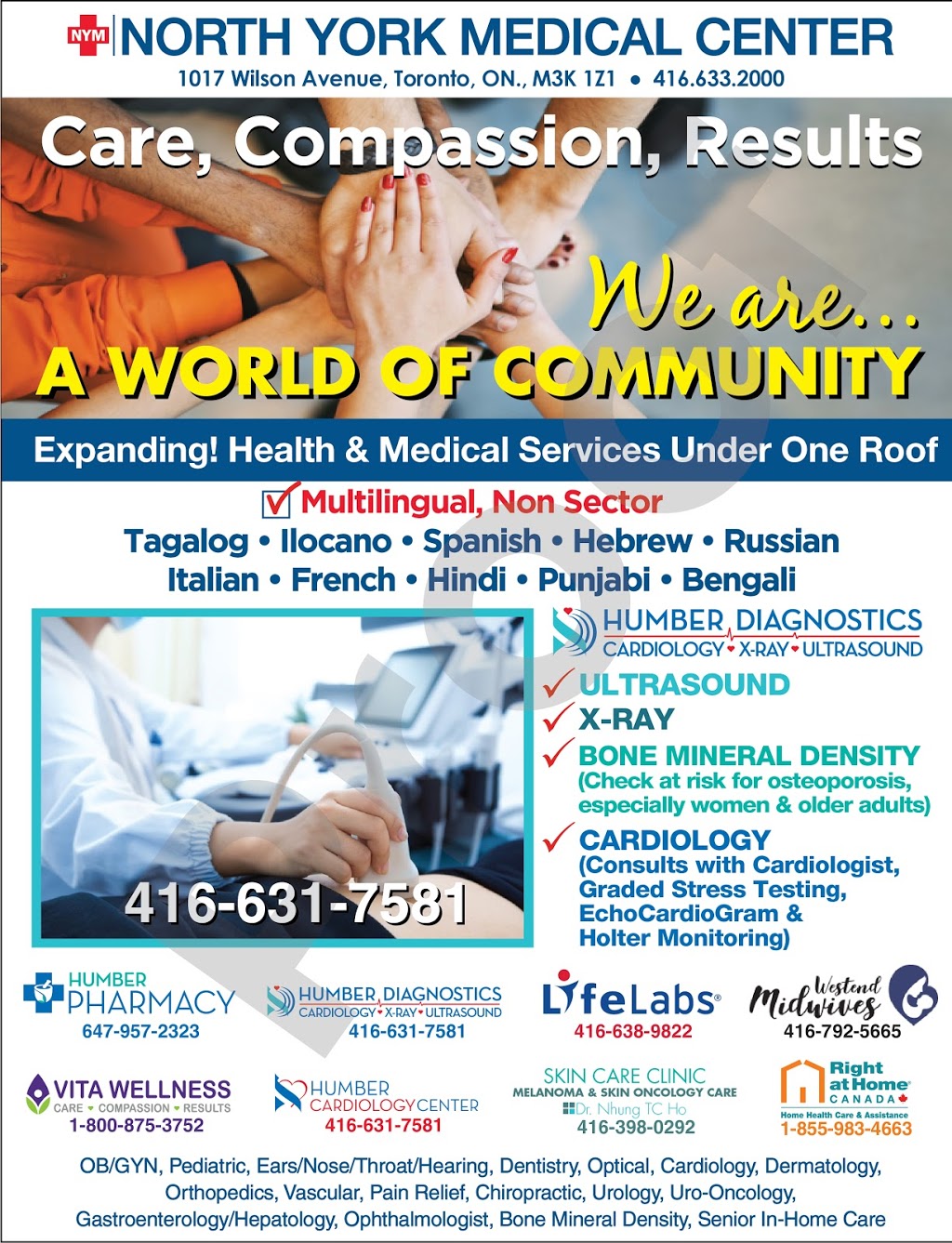 Humber Diagnostics Center | 1017 Wilson Ave Suite 100, North York, ON M3K 1Z1, Canada | Phone: (416) 631-7581