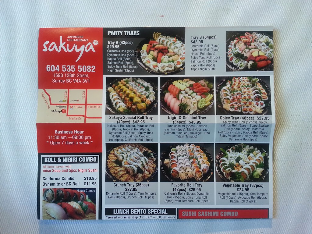 Sakuya Japanese Restaurant | 1593 128th St, Surrey, BC V4A 1N4, Canada | Phone: (604) 535-5082