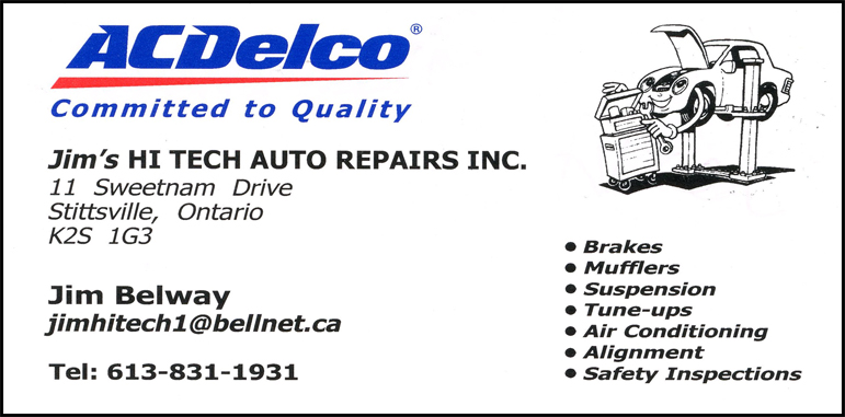 Jims Hi Tech Auto Repairs Inc | 11 Sweetnam Dr, Stittsville, ON K2S 1G3, Canada | Phone: (613) 831-1931