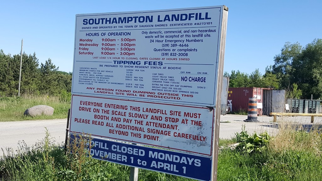Southampton Landfill Site | point of interest | 126 Concession Rd 14, Southampton, ON N0H 2L0, Canada | 5197972863 OR +1 519-797-2863