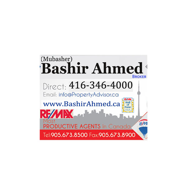 Realtor BASHIR AHMED - REMAX (Your Family Real Estate Agent) | 3582 Major MacKenzie Dr W # 204 - 14, Vaughan, ON L4H 3T6, Canada | Phone: (416) 346-4000