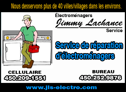 Électroménager Jimmy Lachance Service S.E.N.C | 16440 Av. Saint-Louis, Saint-Hyacinthe, QC J2T 3E8, Canada | Phone: (450) 252-9876