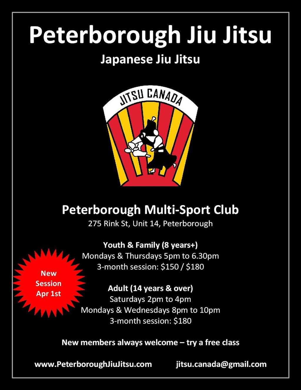 Peterborough Jiu Jitsu | 2410 Lansdowne St W, Township Of Cavan Monaghan, ON K9J 0G5, Canada | Phone: (705) 315-7905