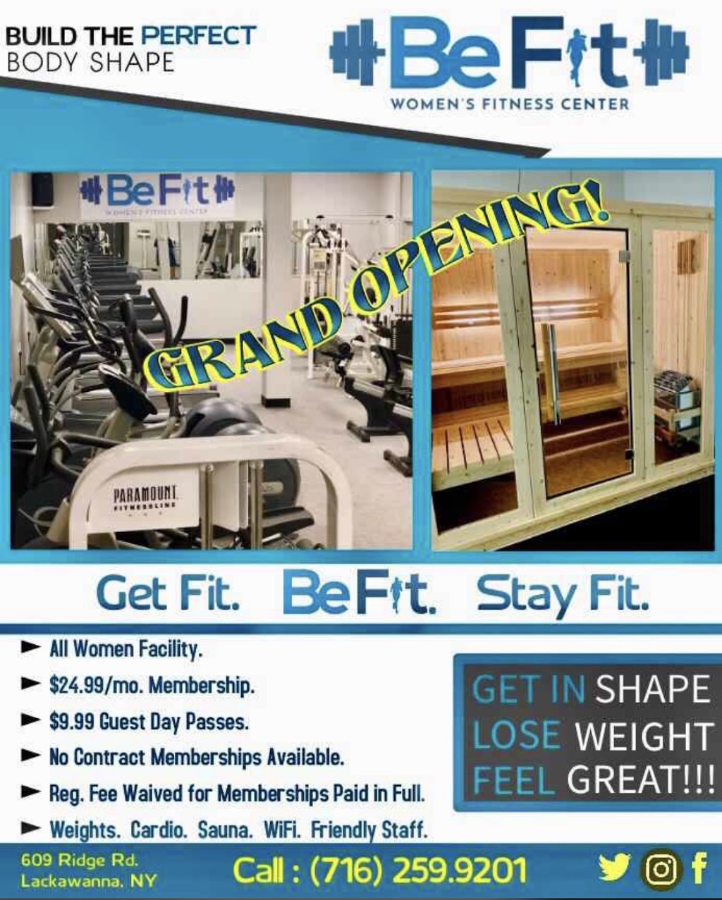 BeFit Fitness | 609 Ridge Rd, Lackawanna, NY 14218, USA | Phone: (716) 259-9201