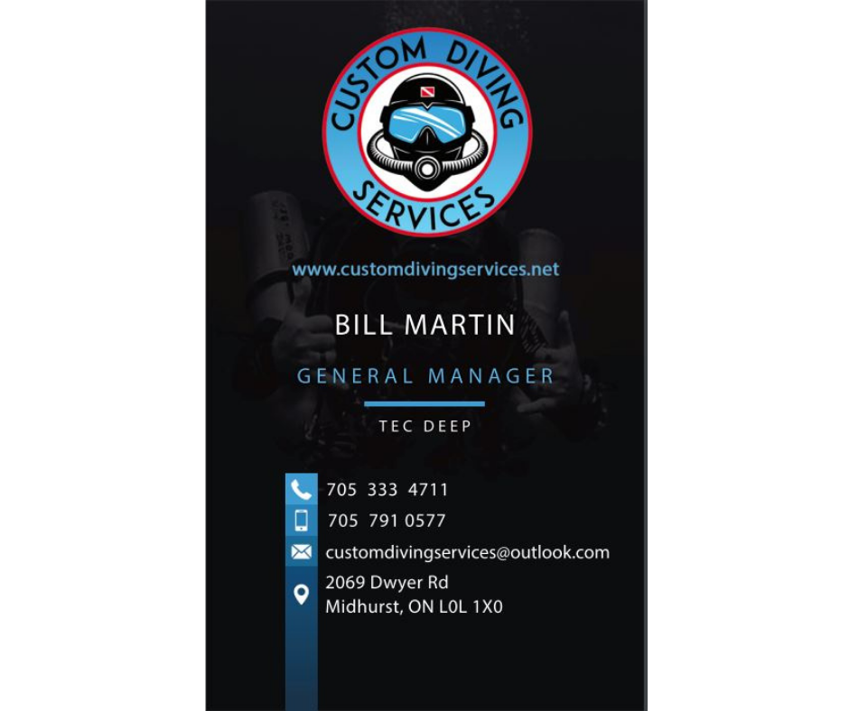 Custom Diving Services | 2069 Dwyer Rd, Midhurst, ON L0L 1X0, Canada | Phone: (705) 333-4711