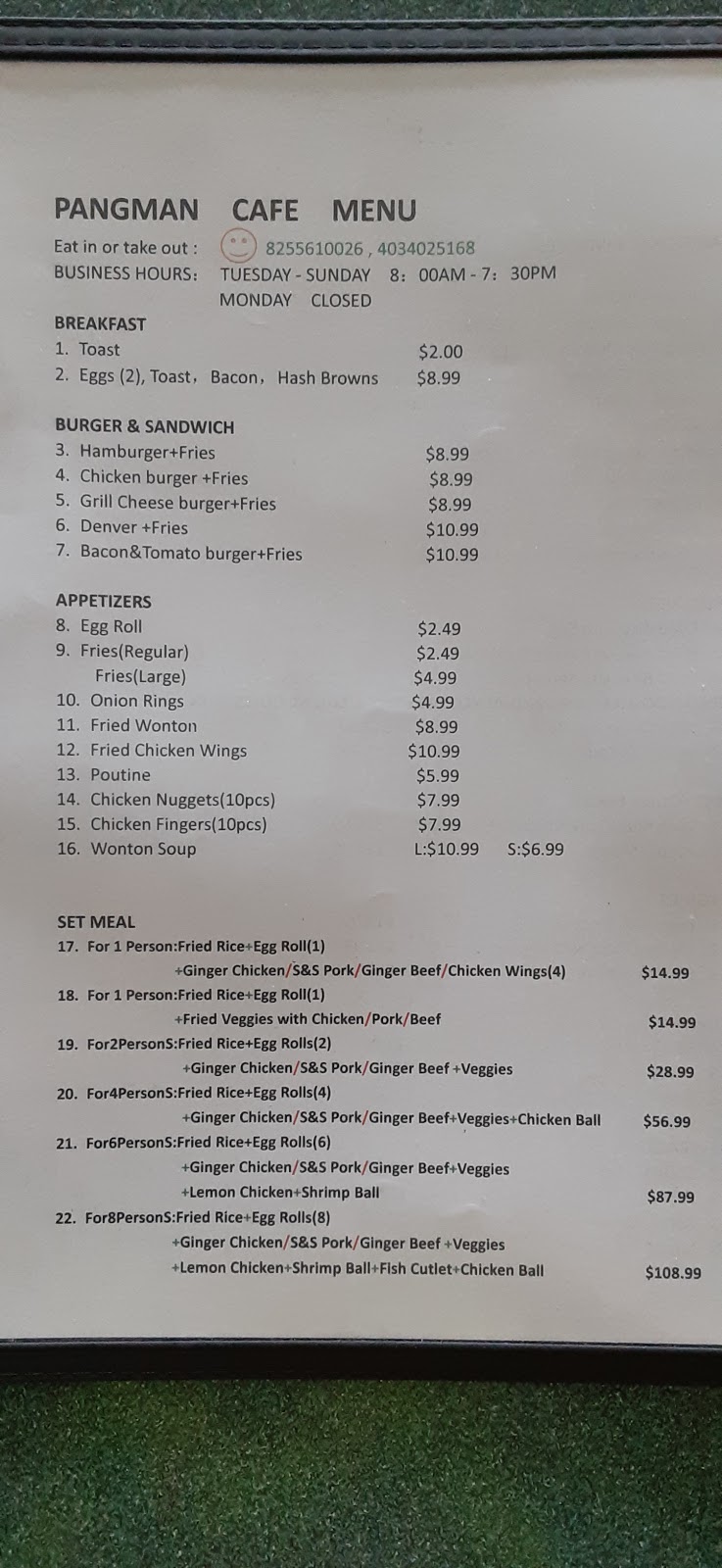 Pangman Cafe | 109 Mergens St, Pangman, SK S0C 2C0, Canada | Phone: (306) 550-1132