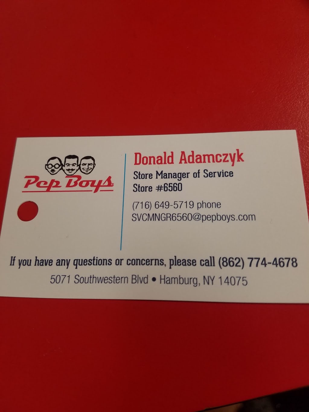 Pep Boys Auto Service & Tire - Formerly S & S Service | 5071 Southwestern Blvd, Hamburg, NY 14075, USA | Phone: (716) 649-5719