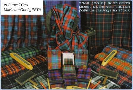 Richardsons Tartan Shop | 21 Burwell Crescent, Markham, ON L3P 6T6, Canada | Phone: (416) 922-3141