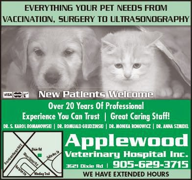 Applewood Veterinary Hospital | 3621 Dixie Rd, Mississauga, ON L4Y 4H3, Canada | Phone: (905) 629-3715