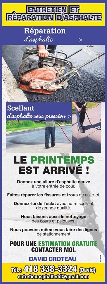 Entretien & Réparation dAsphalte | 71 Rue Bourque, Thetford Mines, QC G6H 4A3, Canada | Phone: (418) 338-3324