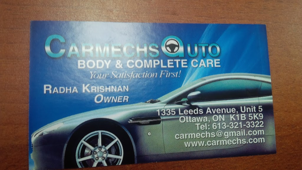 Carmechs Auto Body And Complete care Carmechs Auto Inc | 1335 Leeds Av, Ottawa, ON K1B 5K9, Canada | Phone: (613) 321-3322