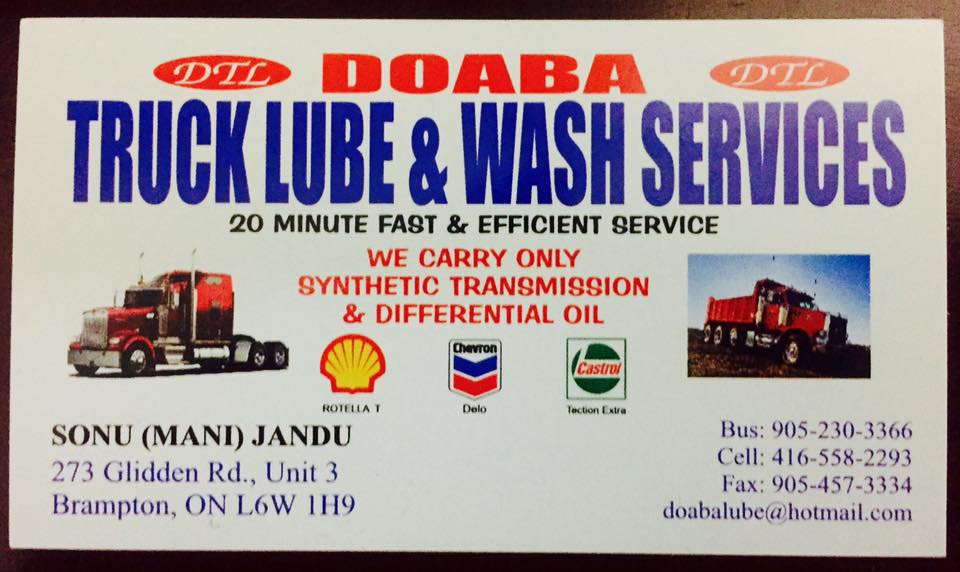 Doaba Truck Lube & Wash Service | 273 Glidden Rd, Brampton, ON L6W 1H9, Canada | Phone: (905) 230-3366