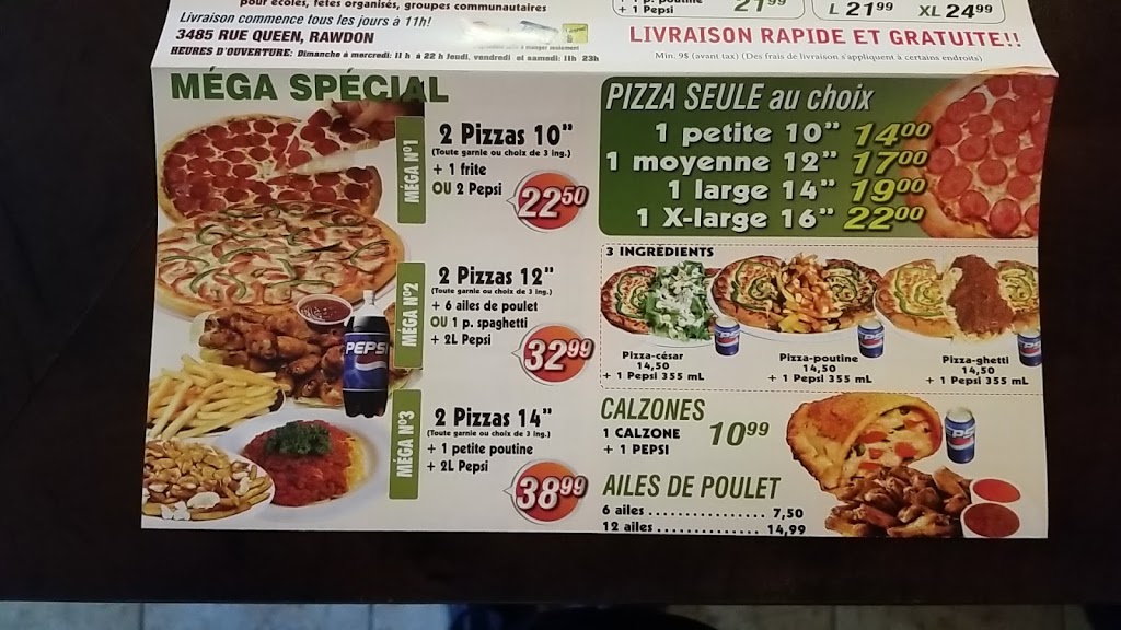 Pizza Rawdon | 3485 Rue Queen, Rawdon, QC J0K 1S0, Canada | Phone: (450) 834-8666