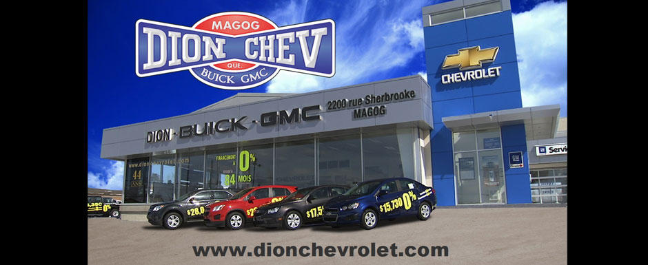 Dion Chevrolet Buick GMC Inc | 2200 Rue Sherbrooke, Magog, QC J1X 4Z6, Canada | Phone: (819) 843-6571