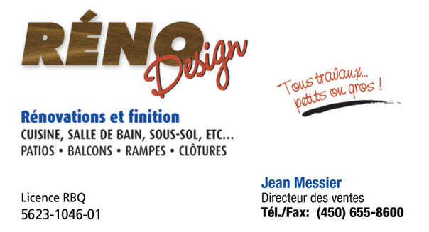 Réno Design | 98 Rue René-Rémy, Boucherville, QC J4B 7N1, Canada | Phone: (450) 655-8600