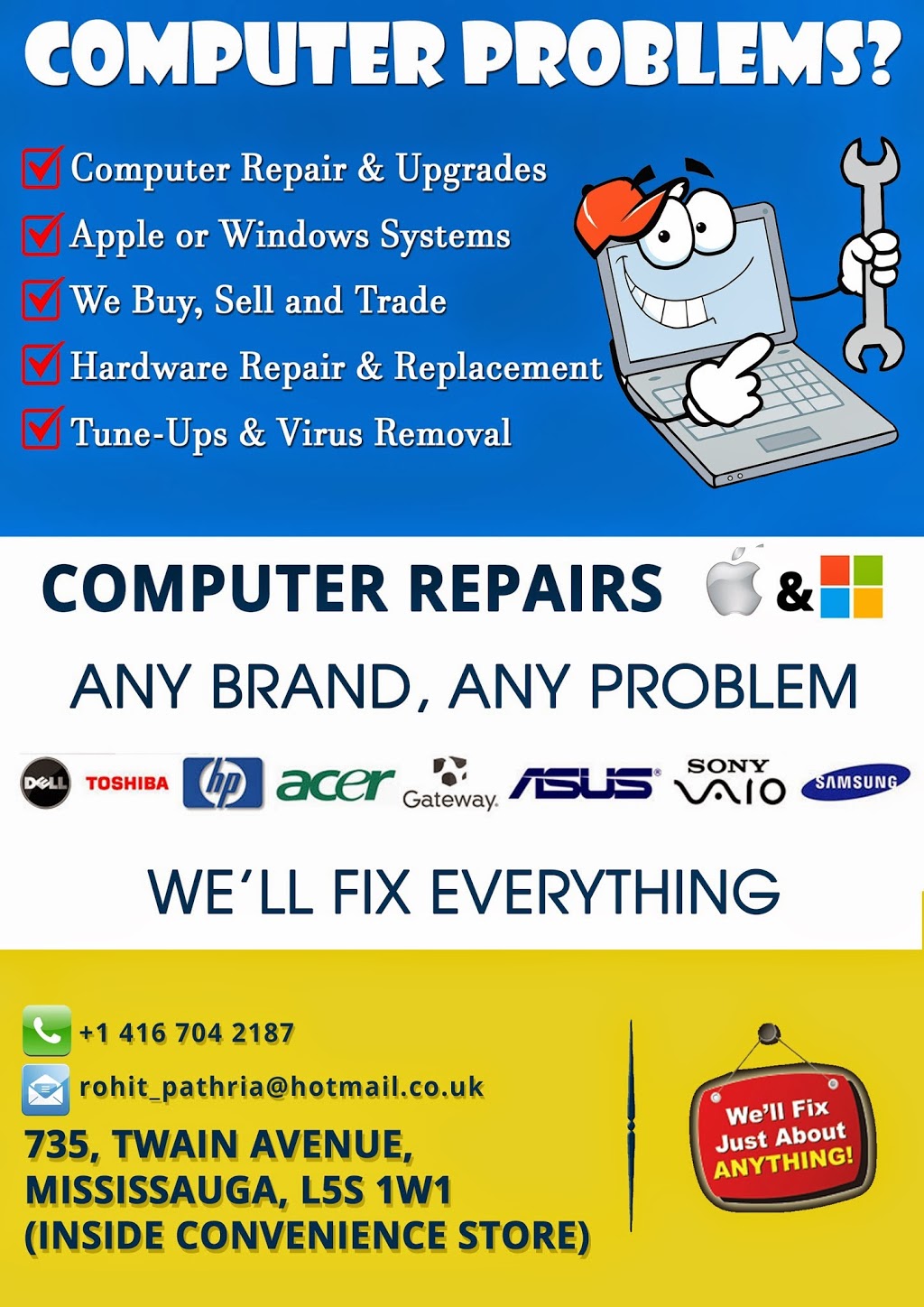Laptop-Repairs.ca | 55 Timbercove Rd, Brampton, ON L6Y 0Y3, Canada | Phone: (647) 740-2855