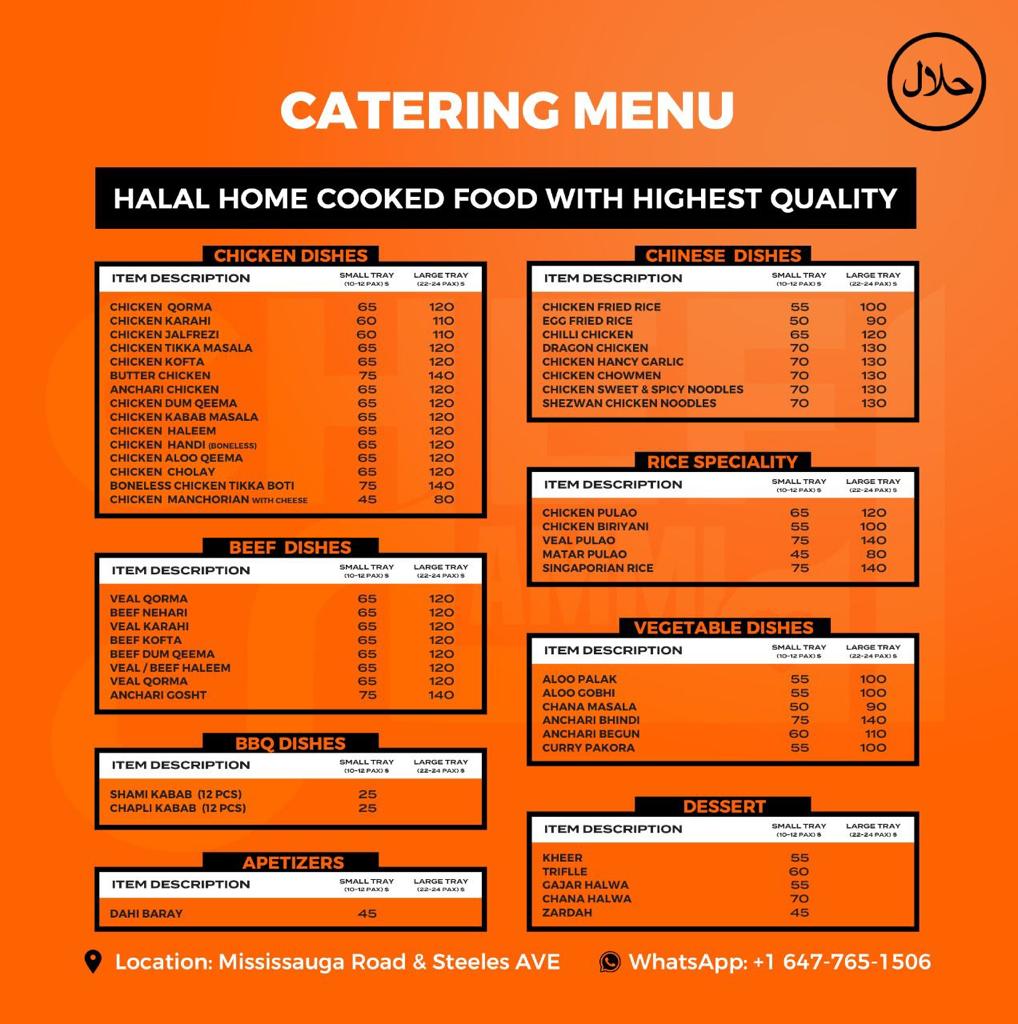 Chef Ammi | 33 Hubbell Rd, Brampton, ON L6Y 1P3, Canada | Phone: (289) 654-9311