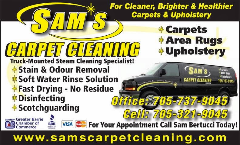 Sams Carpet Cleaning | 32 Bell St, Barrie, ON L4N 0J2, Canada | Phone: (705) 737-9045