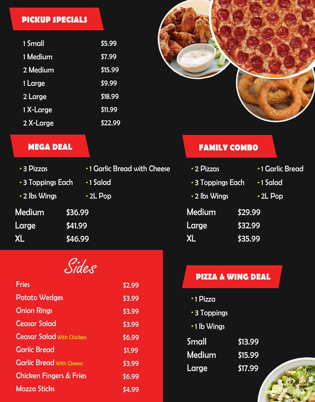 Gz Pizza & Wings | 6175 Dunn St, Niagara Falls, ON L2G 2P4, Canada | Phone: (905) 353-9990